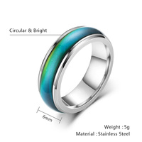 Bijoux en gros 6mm en acier inoxydable dégradé rampe température humeur anneau changement de couleur hommes femmes mode bijoux anneaux