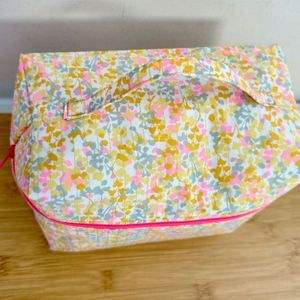 Sacs à maquillage en coton écologiques de grande capacité, poignée souple, organisateur de cosmétiques personnalisé, fermeture éclair portable pour sac de voyage, femmes - Product Image 2