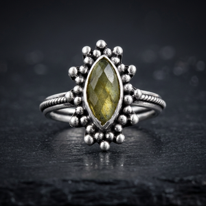 Best Selling 925 Solid Sterling Silver Natural Marquise <b>Labradorite</b> Gemstone Bezel Setting Classic <b>Ring</b> for Women & Girls Party - Product Image 3