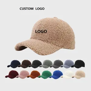 Casquette de baseball Sherpa chaude d'hiver Casquette de sport Adjust Dad Hat Fleece Unisex Adults Sports Caps Custom Logo Embroidery for Men OEM /SN