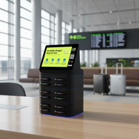 Kiosque de location de chargeurs portables empilable avec écran publicitaire, 12 emplacements, station de location de batteries partagées