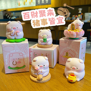 Figura de Cerdo Hecha a Mano, Linda, de Resina, Paquete de Varias Piezas, Artículos de Feng Shui para Escritorio, Decoración de Oficina - Product Image 4