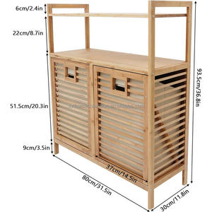 <span class=keywords><strong>Armario</strong></span> de Bambú Sólido Calm Order SYT para Salón, Zona de Esquina, Estante de Almacenamiento de Doble Puerta para Rincón de <span class=keywords><strong>Ventana</strong></span> - Product Image 2