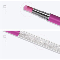 Stylo professionnel en quartz pour éliminer les cuticules, manche en strass, bâton de ponçage pour peaux mortes, outils de manucure