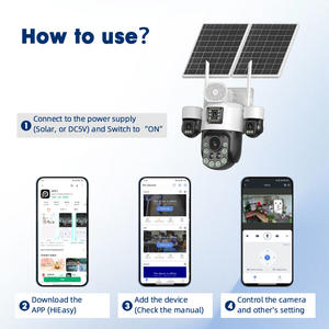 Caméras de surveillance CCTV solaires d'extérieur 30w, distance de détection de 100m, 8mp, double objectif, <span class=keywords><strong>zoom</strong></span> 20x, batterie, étanche, caméra PTZ AOV - Product Image 5