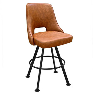 Moderne Indoor Restaurant Commerciële Barkrukken Dineren Emmer Barkrukken Op Sterkere Grote Ronde Metalen Basis 4 Kleuren Beschikbaar - Product Image 4