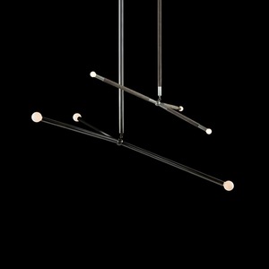 Mỹ mới tối giản màu đen biệt thự phòng khách Đồng đèn chùm hiện đại Nhà hàng thanh Retro Dài Bảng trang trí đèn - Product Image 1