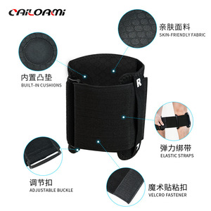 Knee Brace Sports Compression Strap Velcro Adjustable Elastic Leg Fixation Support Unisex One Size Black Nylon - Product Image 4