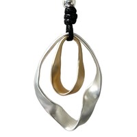 Ensemble collier et boucles d'oreilles en acier inoxydable, cordon réglable, pendentif vintage européen pour femme, accessoires de mode pour pull
