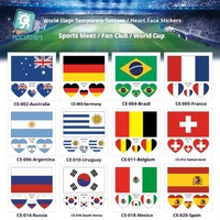 Autocollant de visage drapeau national Ricarong pour le carnaval, autocollant de tatouage temporaire pour les jeux sportifs, autocollant filigrane transfrontalier, vente en gros