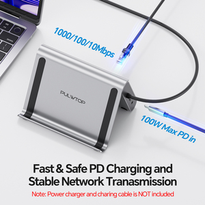 PULWTOP USB C Docking <strong>Station</strong> Stand <strong>Laptop</strong> <strong>Dock</strong> with 2 HDMI, PD, Ethernet, USB A/C 10Gbps for MacBook Pro/Air M3 Pro/M4 - Product Image 4