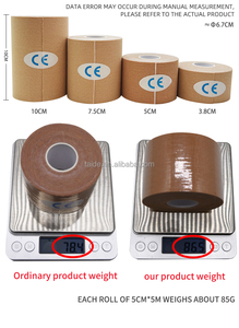 Özelleştirilebilir Logo 2.5CM x 5M elastik kinesiyoloji bandı su geçirmez atletik pamuk spor bandaj baskılı kas zorlanma ücretsiz - Product Image 5