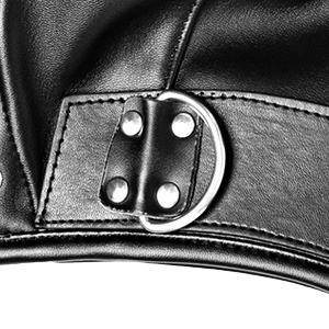 Lederen Bondage Zwart Full Face Fixation Sm Head Hood Bdsm <span class=keywords><strong>Fetish</strong></span> Capuchon Verstelbare Hoofddeksels Met Rits Voor Volwassenen Koppels - Product Image 4