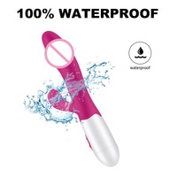 Wasserdichter 30-Gang G-Punkt & Klitoris-Stimulator Realistischer Silikon+ABS USB-Aufladbarer Dildo Vibrator Sexspielzeug für Frauen