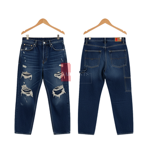 High Quality Men's Denim Patch Jeans Straight Casual Streetwear <b>Pants</b> Distressed Style Waterproof Autumn/Winter/Spring/Summer - Product Image 2