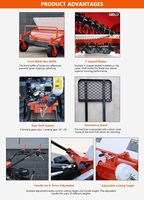 Tondeuse à fléaux sur chenilles de 860 mm, moteur thermique 15 CV, démarreur électrique, 69 lames en Y, débroussailleuse