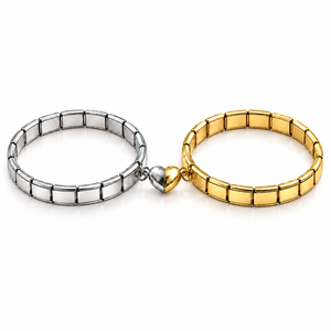 Nueva Pulsera de Acero Inoxidable 2027 con Dijes Italianos, Pulseras Magnéticas de Corazón para Parejas, Eslabones Expandibles DIY, Joyería a Juego para Enamorados, Regalo - Product Image 6