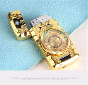 Lovisle Tech Gas Lighter Vàng Kim Loại Windproof Jet <span class=keywords><strong>Torch</strong></span> Gas Butan Thuốc Lá Nhẹ Hơn Thiên Thần Quartz Xem Cho Cha Món Quà Sinh Nhật - Product Image 2