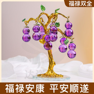 Ornements en verre en forme d'abricotier 20x23 cm, décoration suspendue pour le Nouvel An chinois, cadeau de décoration pour la maison - Product Image 5