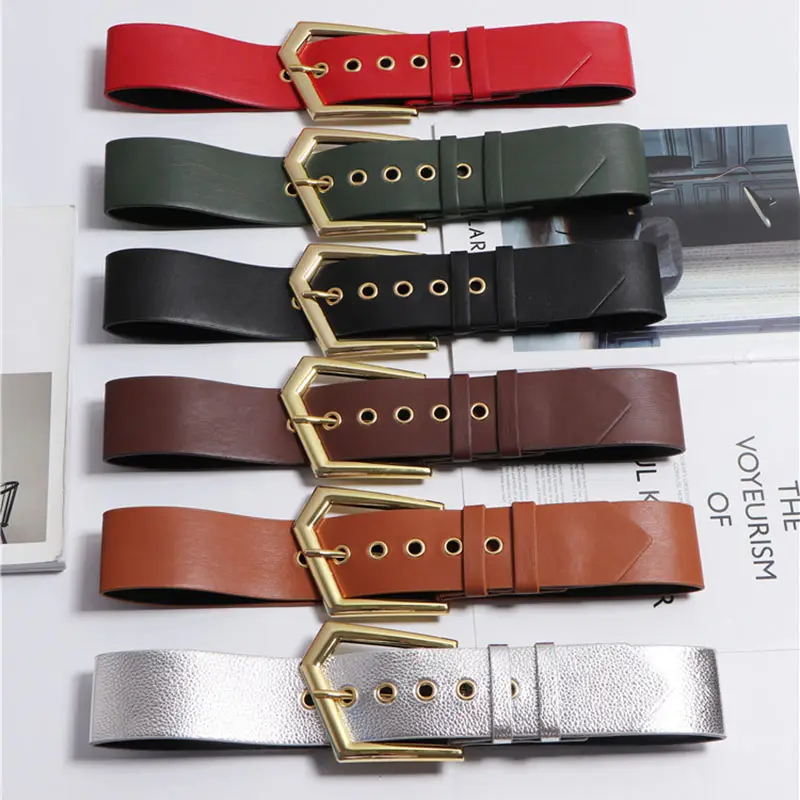 Bán Buôn Đa Màu Sắc Thời Trang Của Phụ Nữ PU Leather Strap Belt Với Big Alloy Buckle