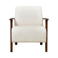 Chaise d'Appoint Design Moderne 1 Pièce Coussins de Siège en Velours Côtelé Beige Meubles de Salon en Bois Massif