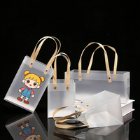Sacs fourre-tout pliables en PP transparent givré, recyclables, imprimés à l'écran, avec revêtement UV, élégantes boîtes cadeaux pour emballage cadeau