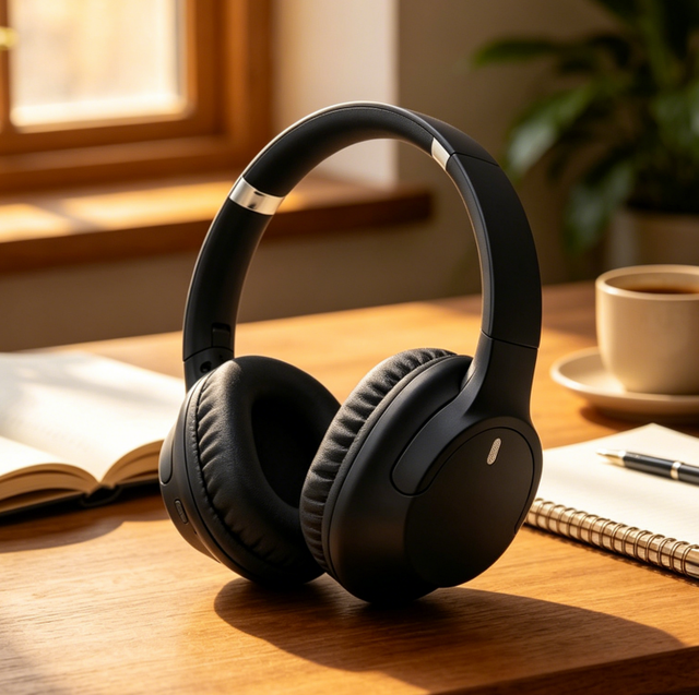 Custom Logo Over-Ear Wireless Headphone with Stereo Sound Comfortable Lightweight Foldable for Travel/Students/Work