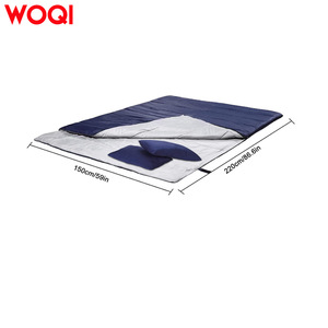 Sac de couchage rectangulaire pour adulte Woqi, 3 saisons, bleu, polyester respirant, style enveloppe, pour le camping en intérieur et en extérieur - Product Image 4