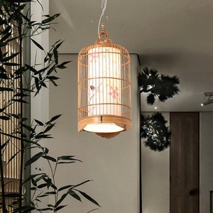 Chinese Style Birdcage Pendant Light Led Long Single Head Home <b>Decor</b> <b>Lighting</b> For Living Room Dining Teahouse Study - Product Image 1