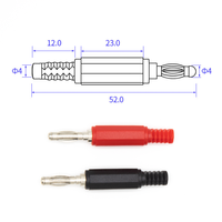 Connecteur banane 4 mm, en cuivre nickelé, gaine isolante en PE, montage sur filetage, type soudure