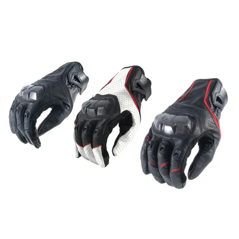 customized breathable carbon fiber long Motorcycle screen touch long finger winter crash Racing Non-Slip safety gloves