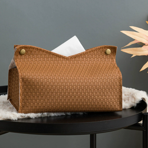 Portafazzoletti Moderno Minimalista in Pelle PU, Creativo e Resistente con Motivo Intrecciato, per Tavolino da Caffè e Soggiorno - Product Image 6