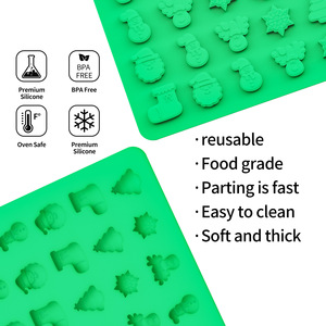 Moule en silicone de <span class=keywords><strong>Noël</strong></span>, <span class=keywords><strong>emporte</strong></span>-<span class=keywords><strong>pièce</strong></span> festif pour biscuits, plateau de cuisson en forme d'arbre, motif Père <span class=keywords><strong>Noël</strong></span>, motif flocon de neige imprimé - Product Image 3