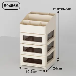 صندوق تخزين مستحضرات التجميل متعدد الطبقات، منظم سطح المكتب، منظم متعدد الأقسام للسكن الطلابي، منظم أدوات مكتبية - Product Image 6