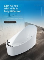 Baignoire acrylique haut de gamme intelligente pour la santé et le massage, pour hôtels, autoportante, multifonctionnelle, avec fonction de bain à ondes, design monobloc sans joint