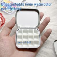 Panwenbo 12/24 tasses à mélanger de peinture aquarelle bien vides Mini palette de peinture Kit d'aquarelle de voyage plateau de peinture Petite boîte en fer blanc