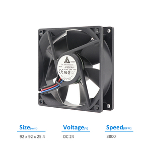 Delta AFB0924VH พัดลมไฟฟ้า90x90x25มม. 24V DC 0.4A 9ซม. 9225 9.6W ตลับลูกปืน81.47CFM อินเวอร์เตอร์ตู้พลาสติก ODM - Product Image 2