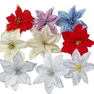 คริสต์มาสทองผงขอบดอกไม้ประดิษฐ์ดอกไม้คริสต์มาสพวงมาลัยอุปกรณ์ตกแต่งต้นคริสต์มาสขายส่ง - Product Image 1