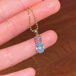 Collier en argent pur S925, design simple et élégant, style vintage, luxe léger, collier à perles unique et scintillant - Product Image 1