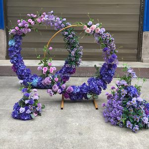 Décoration de mariage, accessoires, support de fleurs en <span class=keywords><strong>fer</strong></span> <span class=keywords><strong>forgé</strong></span>, chemin de fleurs, support de fleurs doré, centre de table rond en métal - Product Image 5