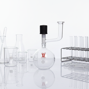 Flacon Schlenk <span class=keywords><strong>en</strong></span> <span class=keywords><strong>verre</strong></span> borosilicaté à fond rond à paroi épaisse avec bras latéral et joint à bride, personnalisé pour laboratoire, par CS Labglass - Product Image 6