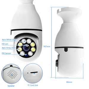 Tự Động Theo Dõi 360 Độ Không Dây CCTV An Ninh Máy Ảnh Tầm Nhìn Ban Đêm 1080P 3MP Độ Phân Giải 5G 4G CMOS Trong Nhà Ánh Sáng <span class=keywords><strong>Wifi</strong></span> Bóng Đèn - Product Image 2