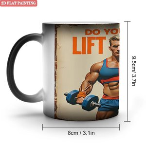 Taza de Café Matutina de 11 oz, Cerámica Negra Esmerilada, Taza Mágica que Cambia de Color - Product Image 1