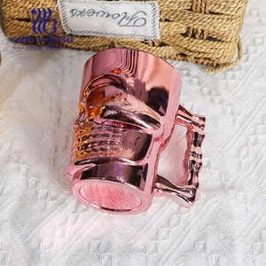 Taza de cristal de cerveza decorativa de galvanoplastia de oro de 520ml de Venta caliente - Product Image 2
