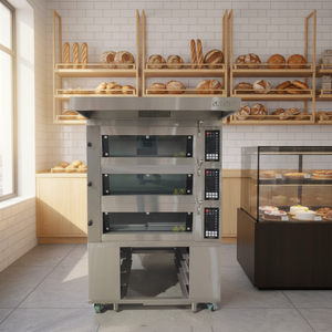Four à pâtisserie professionnel à 3 niveaux et 6 plateaux avec porte en verre, personnalisable en usine pour le pain, la pâtisserie, les boulangeries - Product Image 6