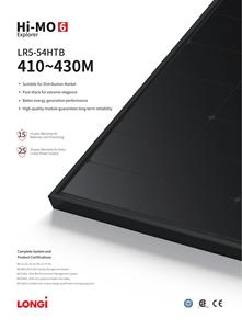 Stock US UE Prix bas <span class=keywords><strong>Longi</strong></span> 430 Watts Panneau solaire noir complet LR5-54HTB tout noir Himo 6 Paneles Solares Costo - Product Image 4