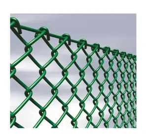 Diamond wire mesh Cyclone wire fencing Vinyl coated 11.5 Gauge galvanized steel farm fence chain link fabric fence