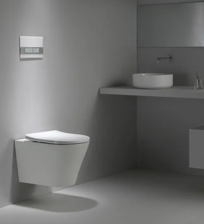 Sanitär-Badezimmer-Set Zweiteilige billige WC-Toilette Keramik-WC Smart Rimless Wall Hung Toilette Wand montage BF2490