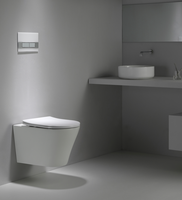 WC mural intelligent en céramique sans bride BF2490 avec siphon en P, ensemble deux pièces pour salle de bain