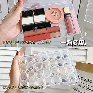 Boîte à bijoux transparente portable, 28 compartiments, design couvert, pour boucles d'oreilles, colliers, organisateur de rangement - Product Image 4